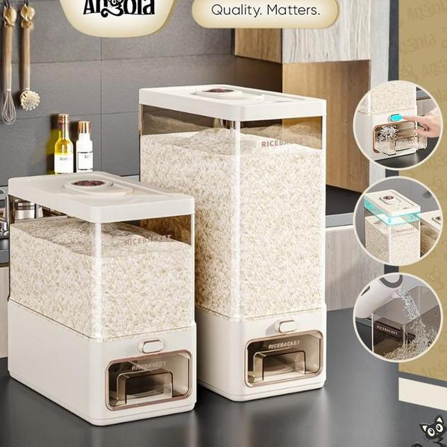 Tp Angola Dispenser Beras 6Kg11Kg Rice Dispenser E28Ae30A Tempat Wadah Penyimpanan Beras Rice Buet