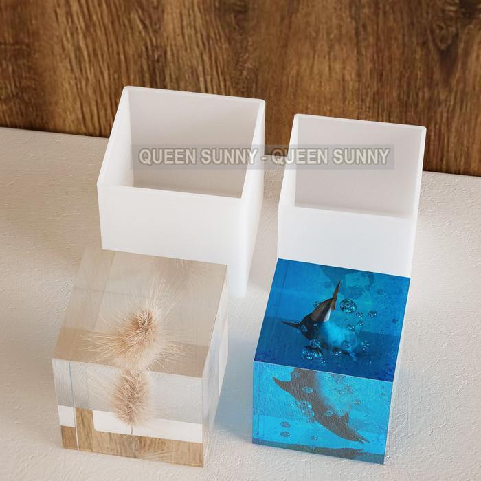 (Best Saller) Cetakan Resin Kotak Kubus Persegi Kolam Akuarium Silicone Mold Pond Aksesoris Bestsell