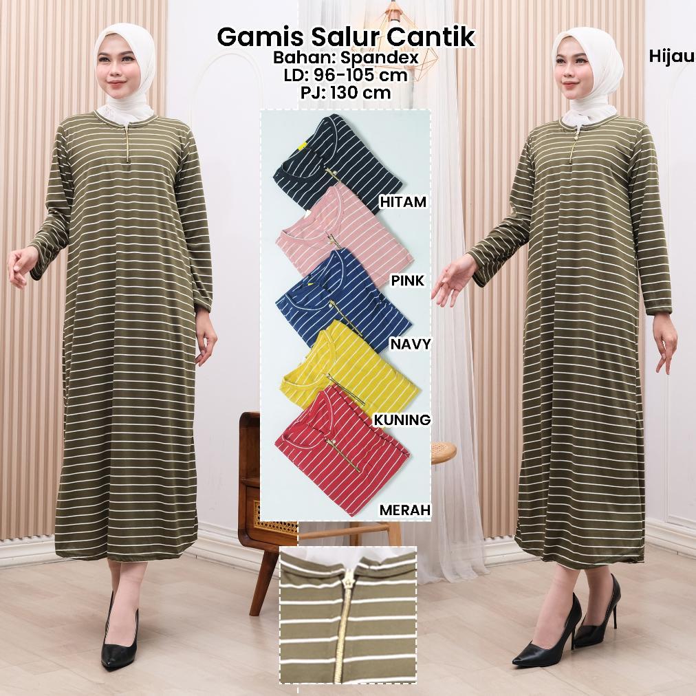 Gamis Busui Salur Cantik ( Real Pic ) Gamis Sleting Mutiara Matt Spandek Tebal Size XL Maks BB 70kg 