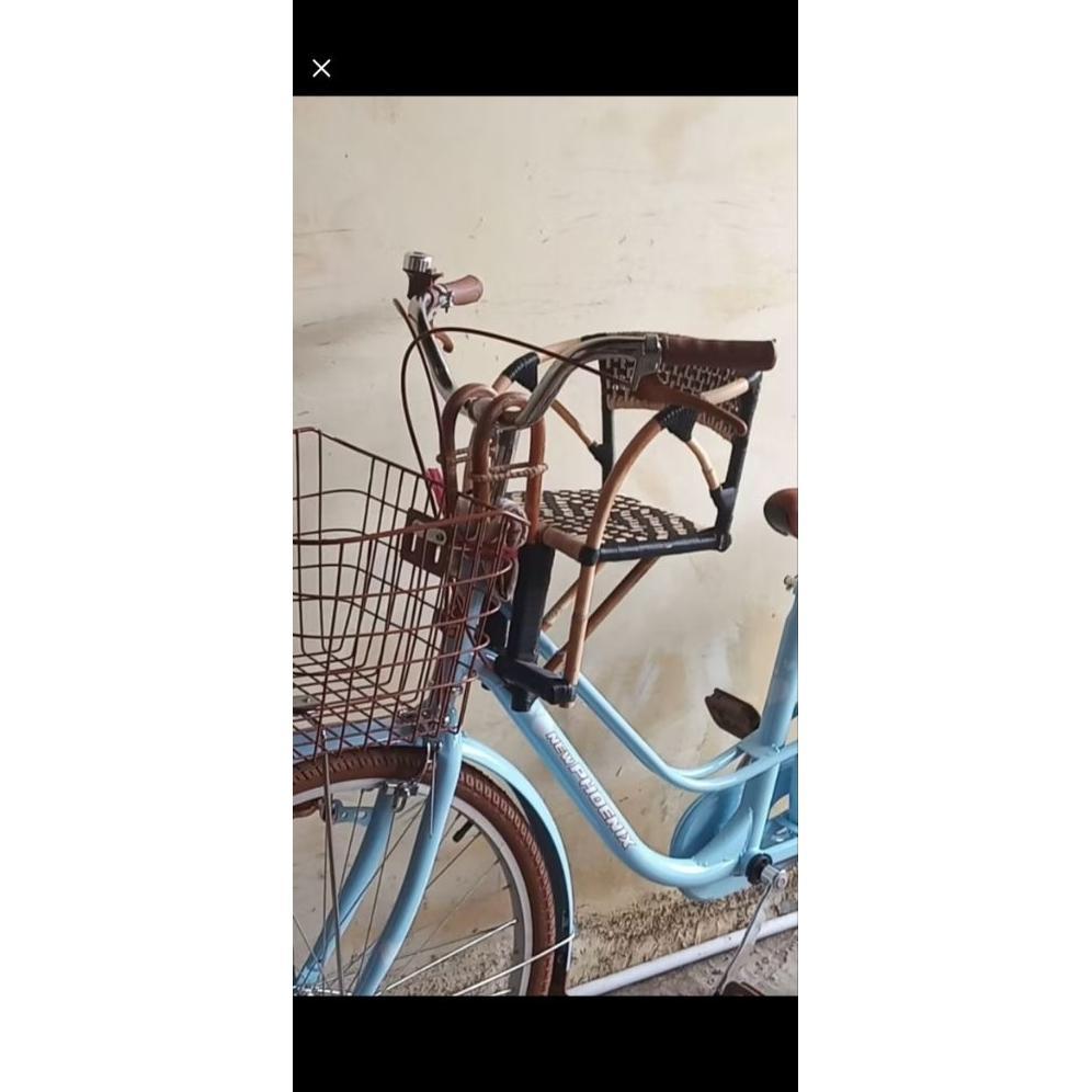 HOT PRODUCT Boncengan sepeda anak rotan/kursi boncengan depan rotan