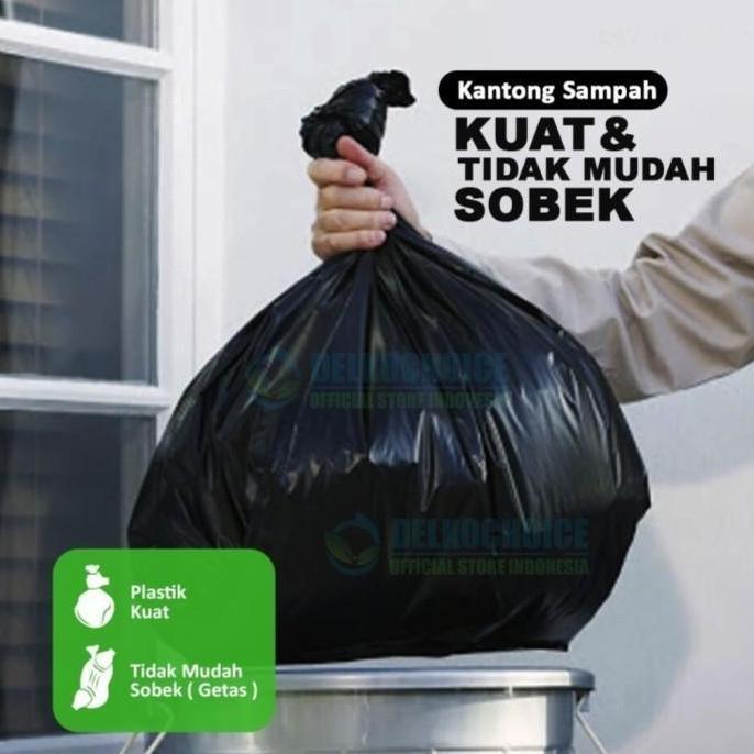 Clafour- Kantong Plastik Sampah 90X120Cm Tebal Hitam Jumbo Trash Bag Satuan