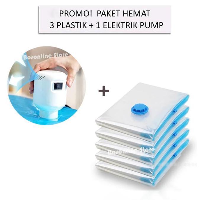 Plastik Vacum Baju Vaccum Vakum Bag Travel Packing Pakaian Traveling