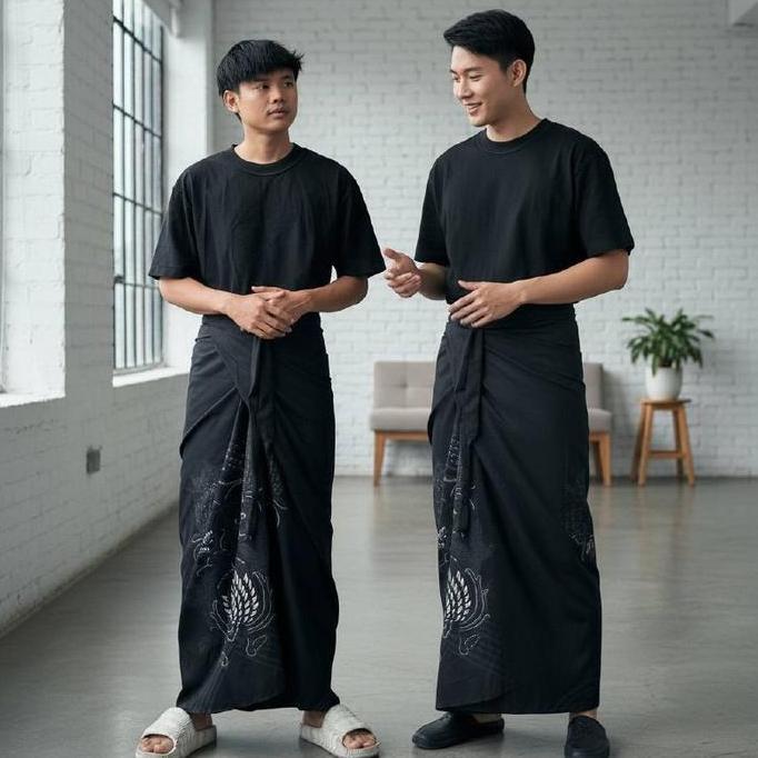 Disiniaja- Granito.Id - Sarung Srikandi Etnik Unisex  Pria Wanita Sarung Ikat Lilit Instan Tenun Asl