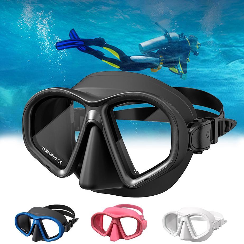Kacamata Snorkeling / Masker Selam Anti-kabut Bingkai Besar Kacamata Selam Tepi Silikon / Kacamata R