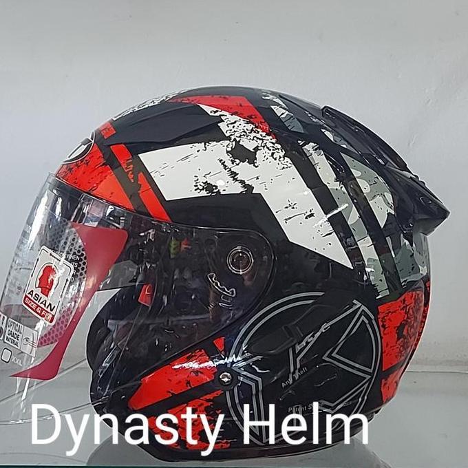 TERMURAH - KYT GALAXY FLAT R MOTIF BLACK/RED #5