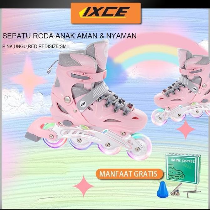 Sepatu  Pria Wanita, Sepatu Roda Menyala untuk Anak & Remaja, Dapat Disesuaikan skate inline dewasa 