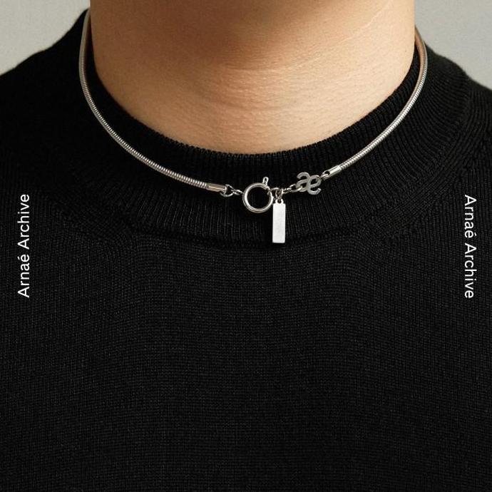 Arna Archive Herringbone Drop Tag Necklace Kalung Unisex