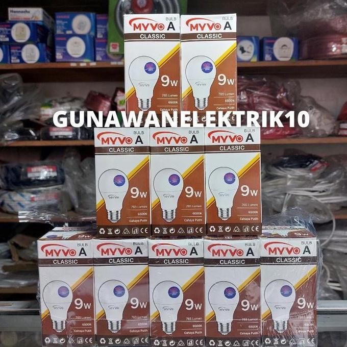 PAKET 10PCS LAMPU MYVO LED CLASSIC 9 WATT, MYVO 9W BERGARANSI