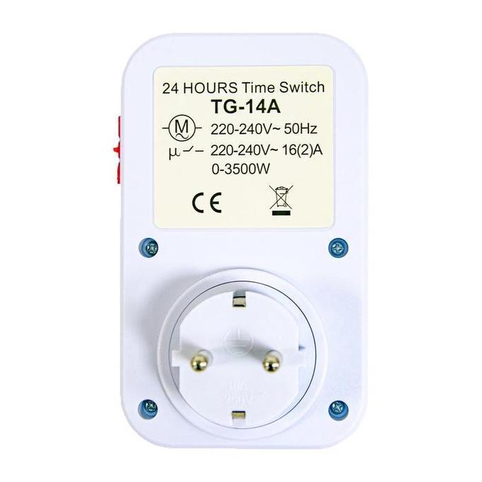 Stop Kontak Timer Analog 24 Jam Manual Program Timer Listrik