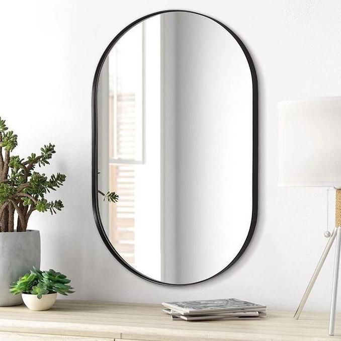 Cermin Dinding Kapsul Oval Frame Aesthetic Gantungan FT