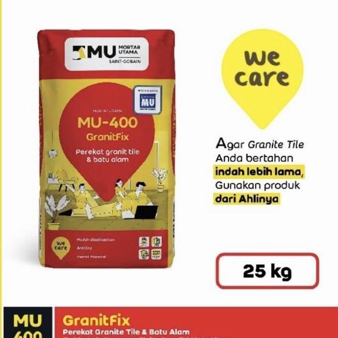 Troffice- Mortar Utama Mu 400 Perekat Granite & Batu Alam Granitfix Mu400 - 25Kg