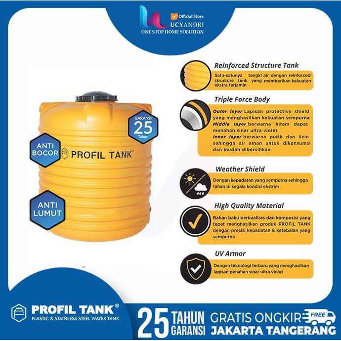 Teruss- Harga Tangki Air, Tandon, Toren Air Hdpe Profil Tank Bpe 500 Liter Original