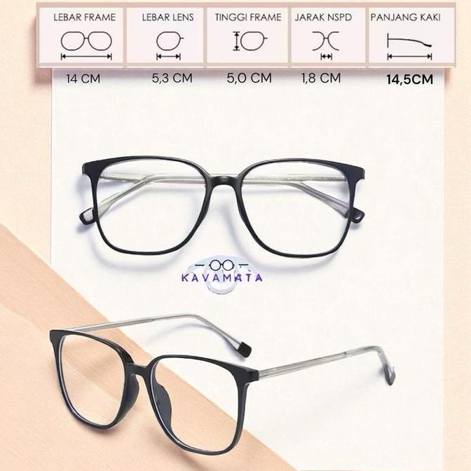 Kavamata - Frame Moshi Premium untuk Wajah Oval, Diamond, Bulat Cewek Kacamata
