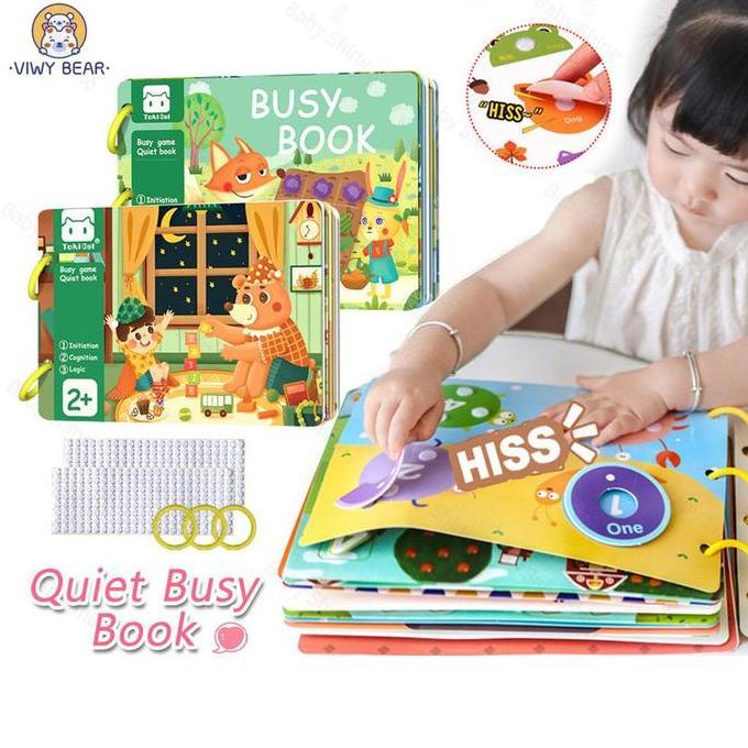 BEST 30/14 Pages Quiet Book Books Children Mortonshire Activity Book Velcro-secured Children's Book 