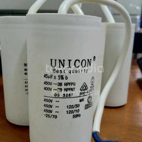 Kapasitor (Capacitor) Pompa 45Uf 450 Vac Unicon Ready