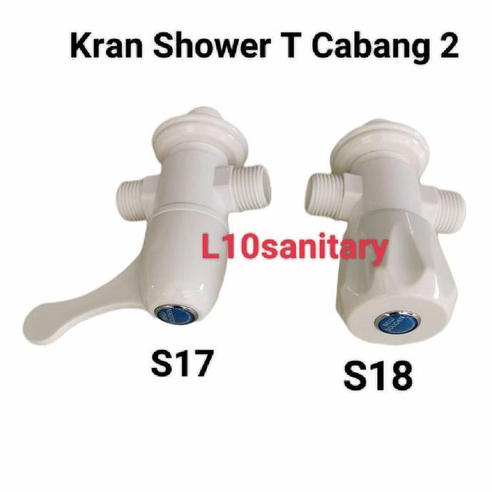 Teruss- Stop Kran Shower Pvc Plastik /Kran Cabang 1 Toilet Wc Closet Soligen