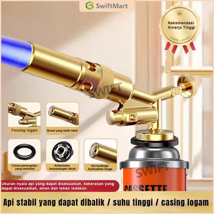 Ubayka_seller - Portable Kepala Gas Torch Flame Gun Bakar Sate Seafood BBQ Blow Torch Flame Gun