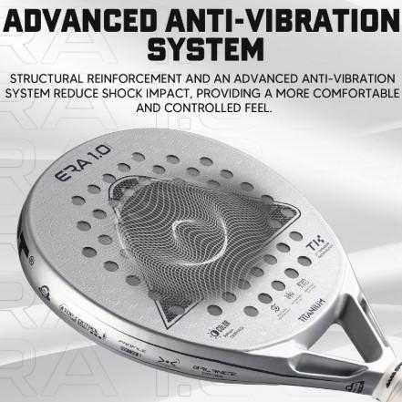 Raket Padel Amasport Era 1.0 Titanium Silver Original 18K Carbon, Power Rebound