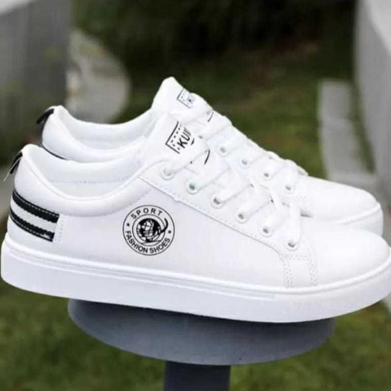 NEW Sepatu Pria Flag Low Tinggi Sneakers Putih Biru Hitam