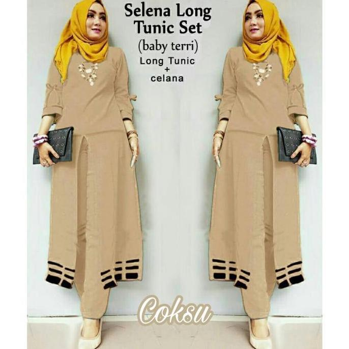 Promo Bmf2 Setelan Maxi Selena Long Jumbo / Maxi Wanita Muslim Jumbo/ Setelan Wanita Jumbo Celana Ka