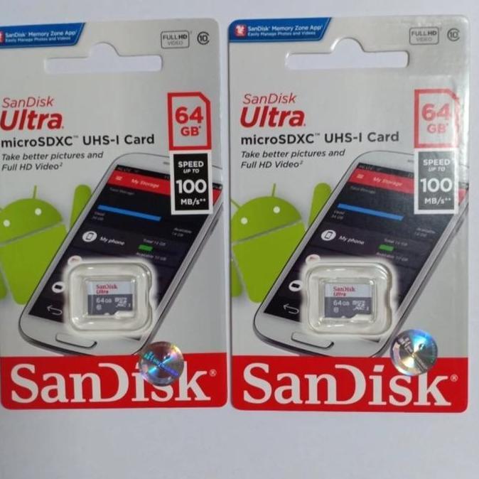 Memory Card MicroSD MIcro SD Sandisk Ultra Class 10 64GB 64 GB