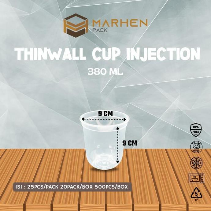Thinwall Cup Injection Oval 380ml 400ml 500ml 700ml / Gelas Plastik Bahan PP Tebal / Cup PP Injectio