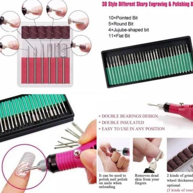 TERLARIS New Elektrik Nail Drill Gerinda Mini Manicure Pedicure Alat Ukir Kuku,Kayu Terlaris