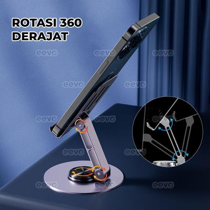Frembit- Holder Hp Meja Full Besi Rotasi 360 Derajat Evogrip Ps08 Universal Phone Stand Bahan Alloy 