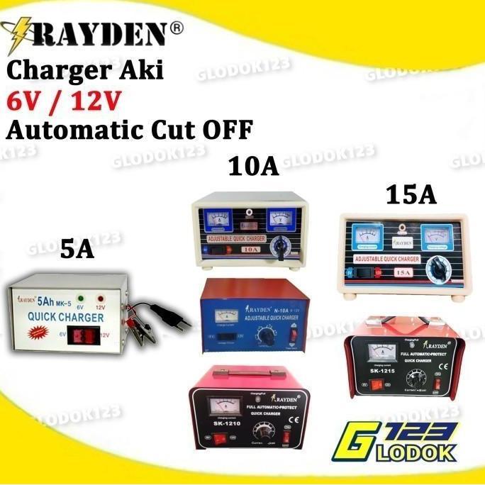 Alat Cas Charger Aki Accu Kering Basah 6V 12V Motor Mobil Truk