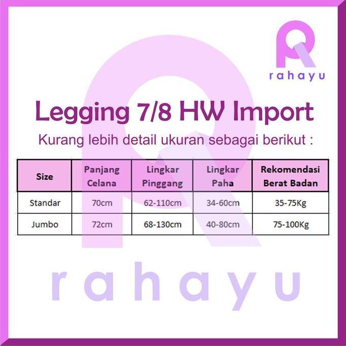 Wmn- Legging 7/8 High Waist Hw / Celana Legging 7/8 Hw / Legging 7/8 Hw  Premium / Celana Legging 7/