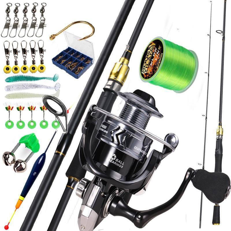 Set Pancing180Cm/210Cm Fishing Rod Fishing Reel Fishing Line Full Kit 5.0:1 12+1 High Speed Max Drag