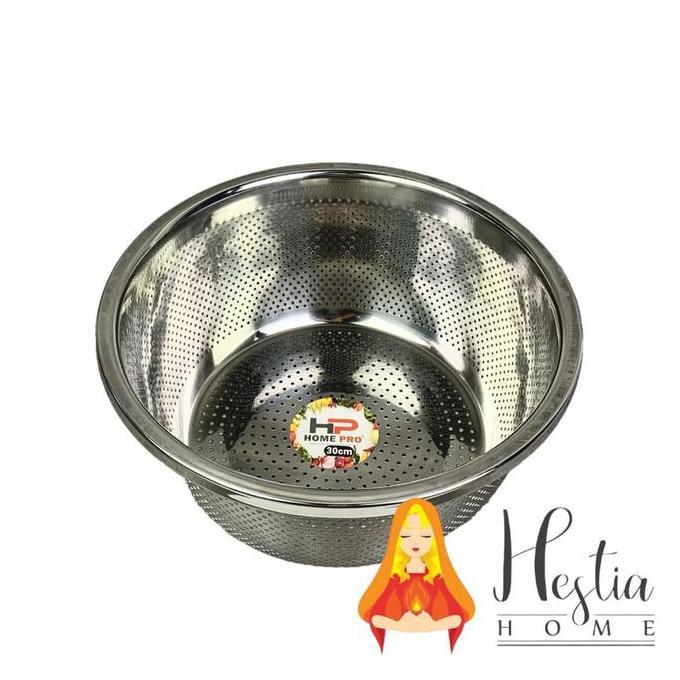 Ready !!! HOME PRO Baskom Lubang Besar Stainless Steel Tebal 28 30 CM