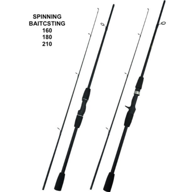 Set Joran Pancing Casting Ml/Ul Ultralight Warna Hitam Carbon Fiber Spinning Dan Baitcasting Sambung