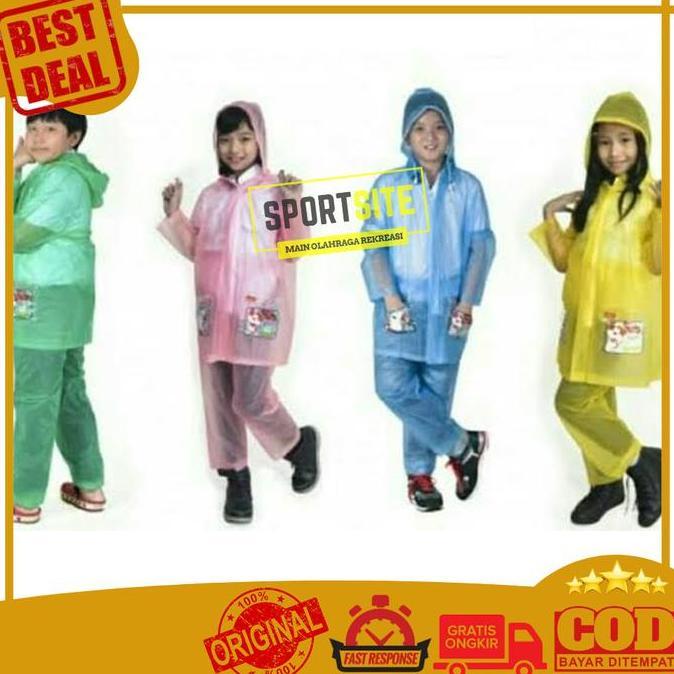 Jas Hujan Elmondo Kidd Stelan Remaja Raincoat Waterproof Elmondo EJC 602 New Basic Setelan Anak Kids