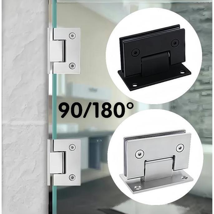 BAJANTEKNO Engsel Pintu Kaca Jepit 90 180 Derajat Engsel Shower Engsel Kaca Shower Engsel Kaca Lemar