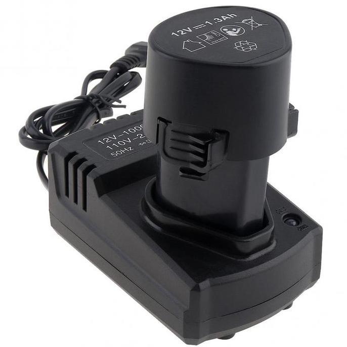 RETEKNO Baterai  bor cordless 12 volt+Charger Power Adapter 12V DC 110-220V untuk Bor/charger bor co