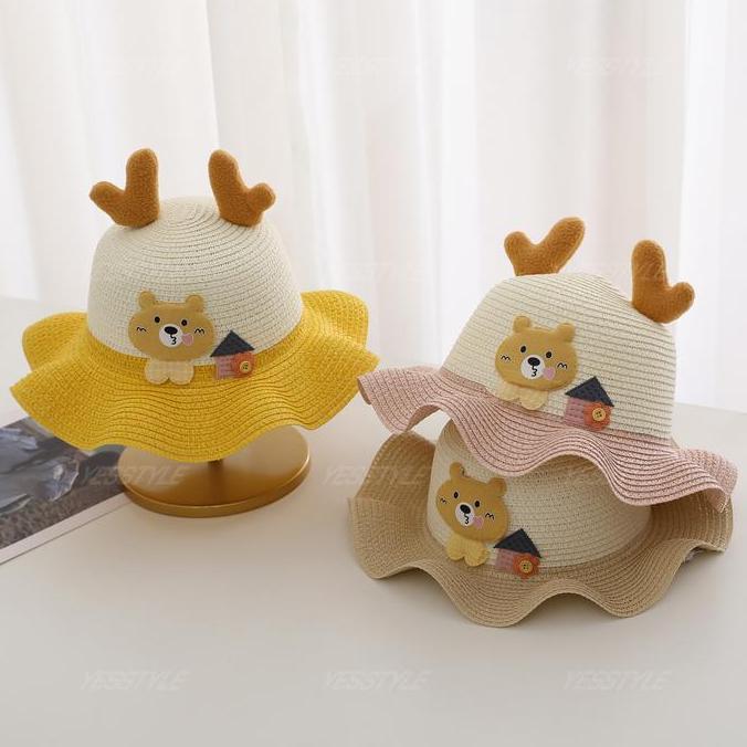 Topi Anak Karakter Telinga Hewan Lucu Topi Jerami Anak Perempuan Lucu murah