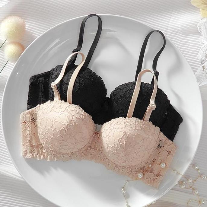 AI203 }} Bra Push Up 1/2 Cup Memilik Kawat Busa Tebal Pakaian Dalam Renda Sexy Cocok Untuk Cup A/B