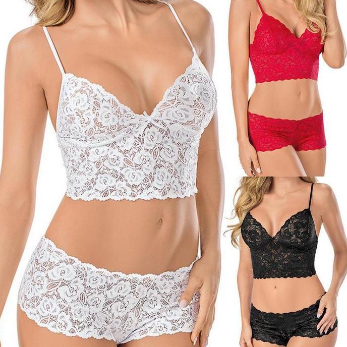 AI18 >> [NL] BRA BROKAT SEXY SET LINGERIE WANITA BH DENGAN KOLOR LACE TRANSPARAN NET JARING SEKSI BI