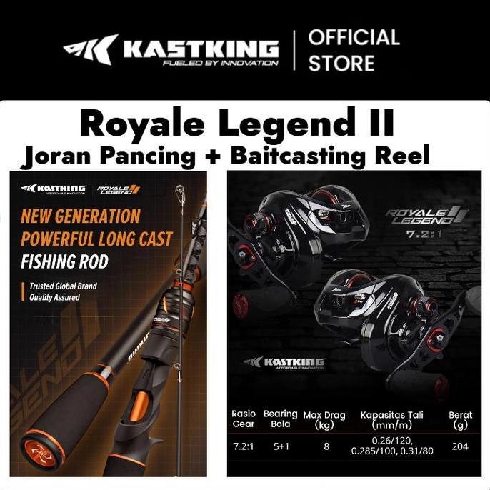 Fishx- [Official] Kastking Reel+Joran Pancing 1 Set=Joran 1.8M 1.9M + Baitcasting Reel Umpan Joran B