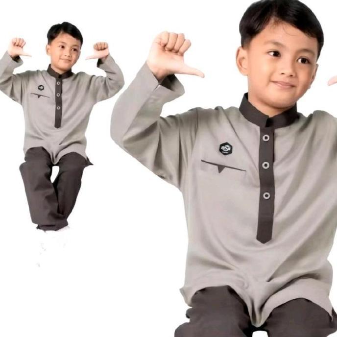 PREMIUM  SETELAN KOKO KURTA ANAK LENGAN PANJANG STYLE MODERN BAHAN KATUN TOYOBO DENGAN SAKU ALISAN B