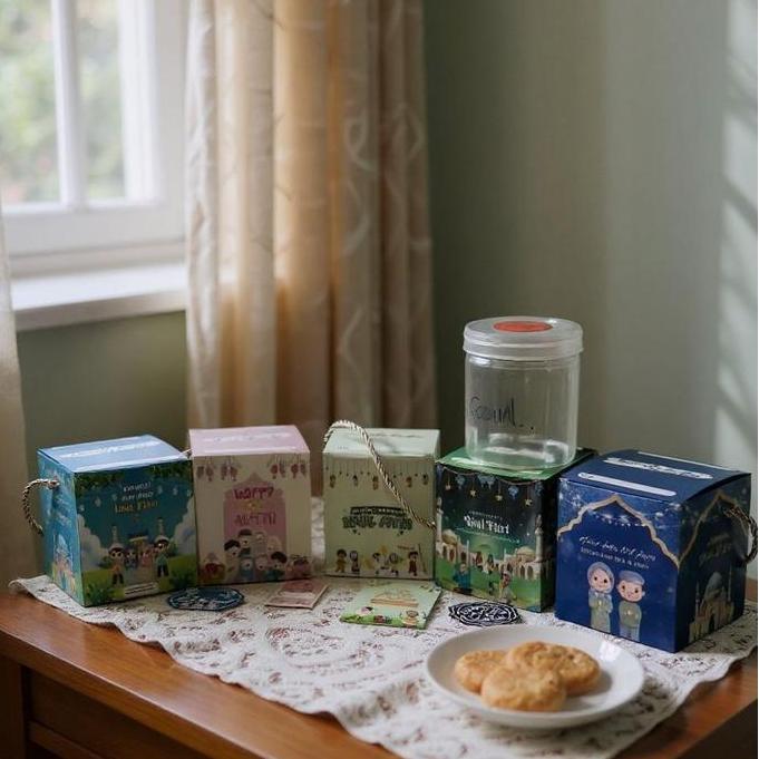 Picx- 10Pcs Box Lebaran Mini 10X10X11Cm Box Lebaran 1 Jar 400Ml Box Lebaran 1 Jar 500Ml Box Lebaran 