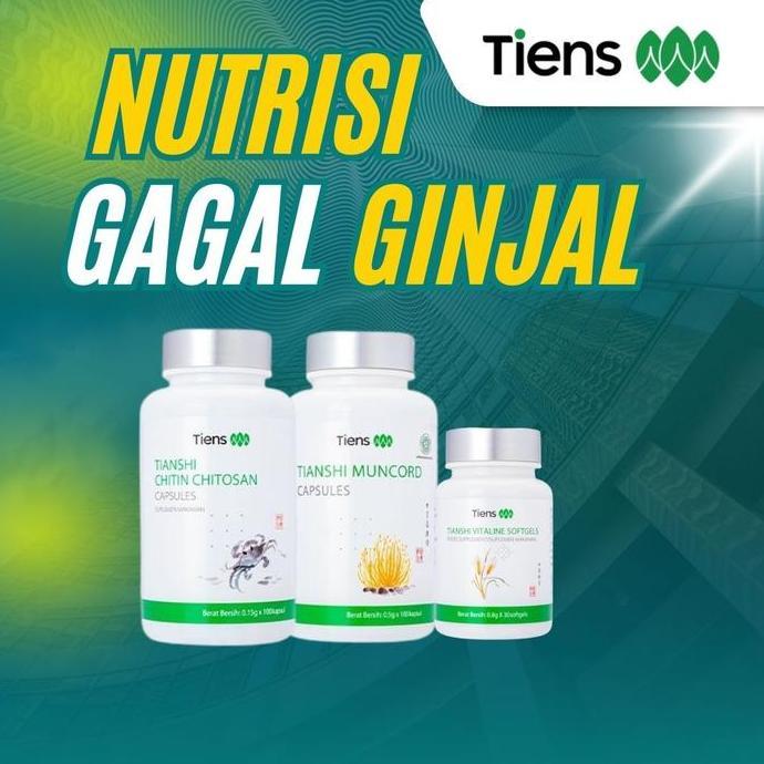 Tiens Nutrisi Gagal Ginjal Kronis Chitin Chitosan Muncord Vitaline Softgels untuk Kesehatan Ginjal