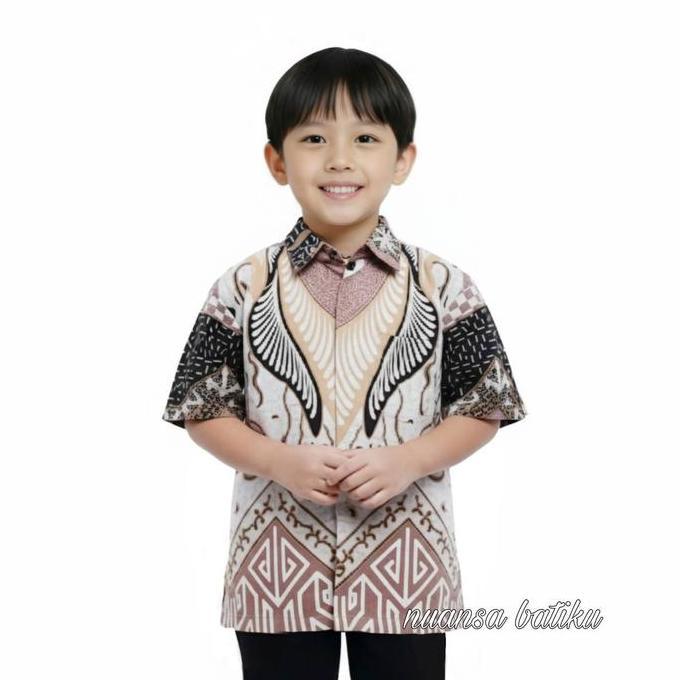 Xxxy- Kemeja Batik Pria Batik Ayah Dan Anak Laki Laki Motif Laskar Warna Nude Pink Salem Peach Batik