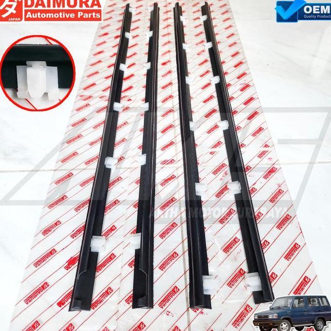 :<:<:<:<] Karet Pelipit List Lis Kaca Weather strip Kijang Super Grand Extra Ekstra Depan SET