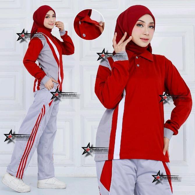 Setelan Kaos Training Olahraga senam Wanita Lengan Panjang / Seragam olahraga / Setelan Baju Senam  