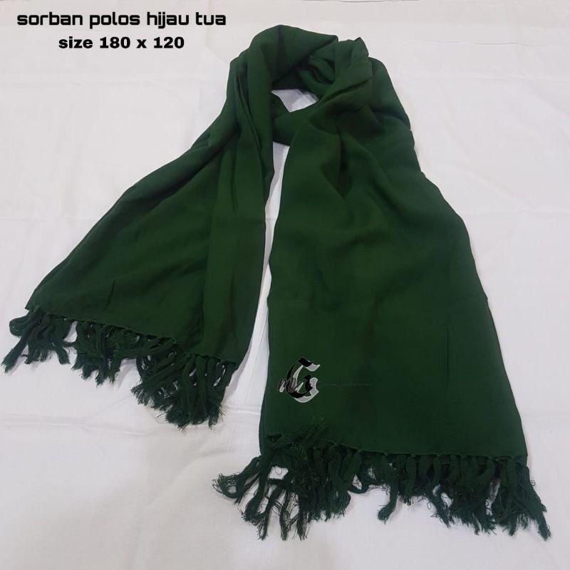Sorban Polos Abu Abu Biru Hitam Putih Coklat Hijau Serban Santri Surban Habib Murah