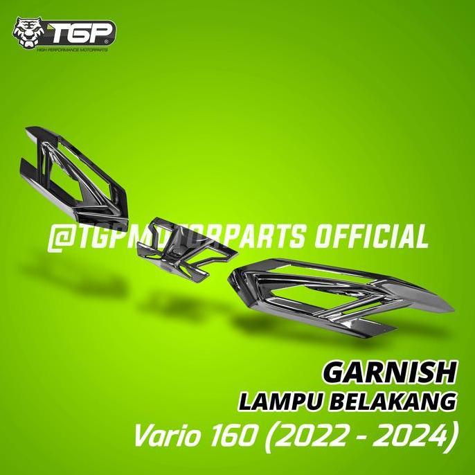 Garnish Lampu Belakang Honda Vario 160 ABS CBS Black Chrome Aksesoris Variasi Motor TGP