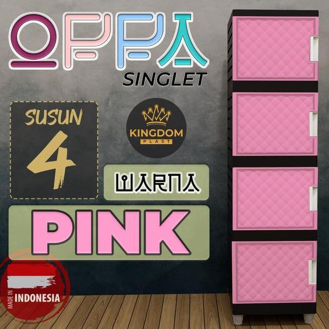 TERLARIS - Kingdom Lemari Plastik OPPA Susun 4 Lemari serbaguna kecil lemari plastik 4 susun