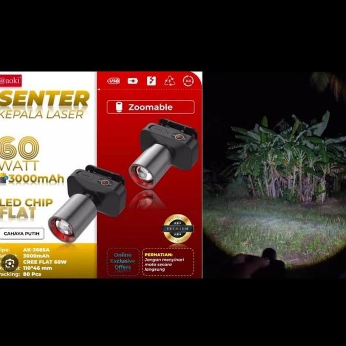 :=:=:=:=] SENTER KEPALA LASER LED HEADLAMP PREMIUM LASER LED CAMPING AOKI